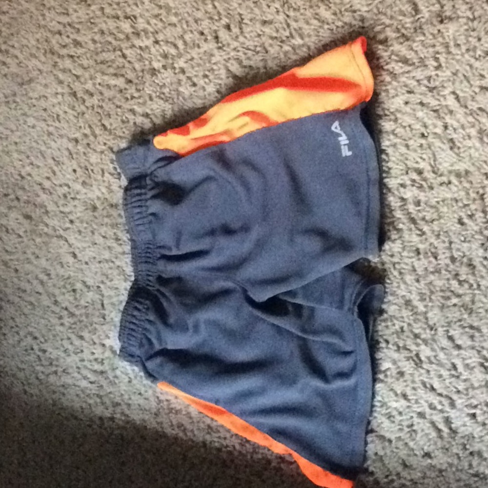 Gray and orange Fula shorts